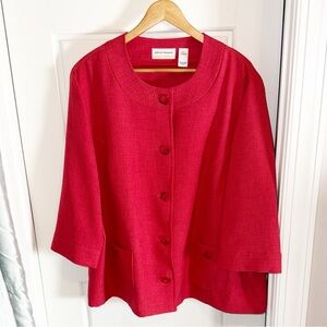 Alfred Dunner Red Button-Up Jacket 24W